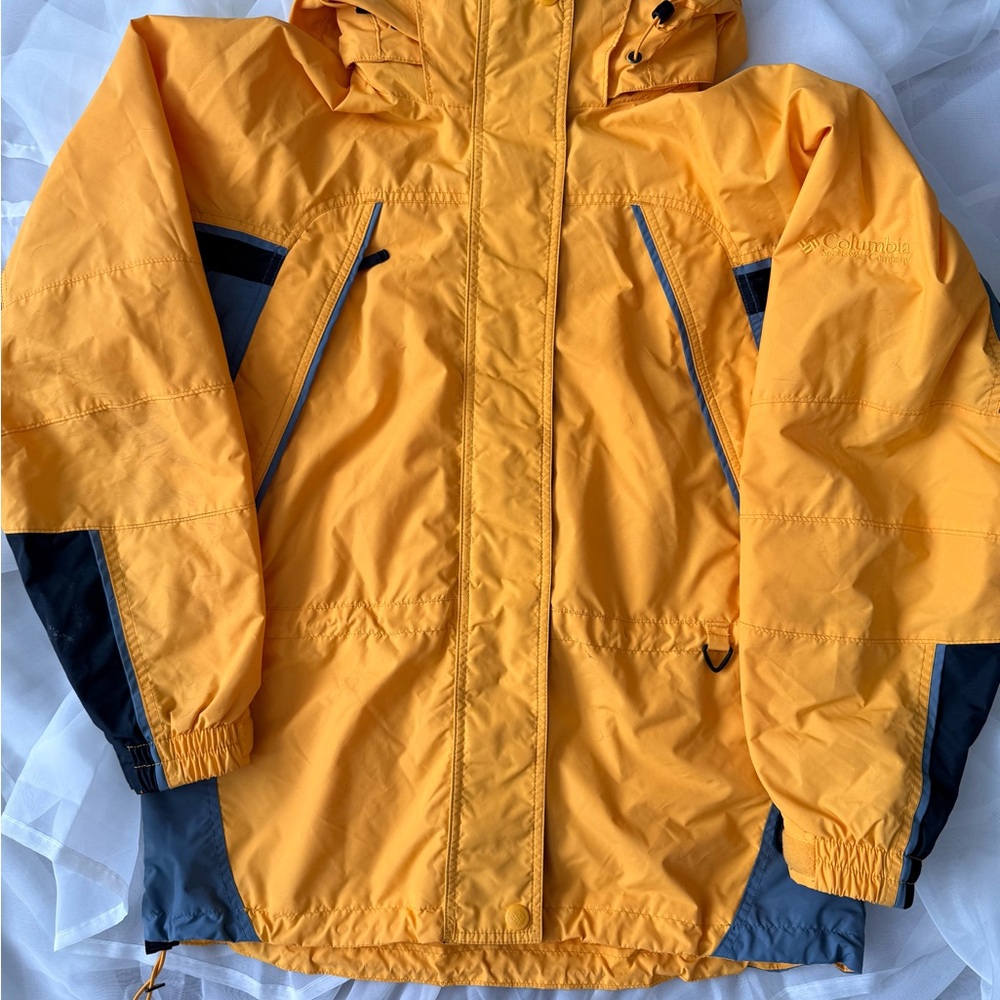 Y2K Columbia Interchange Jacket Mustard Yellow Black | 2000s Gorpcore | M